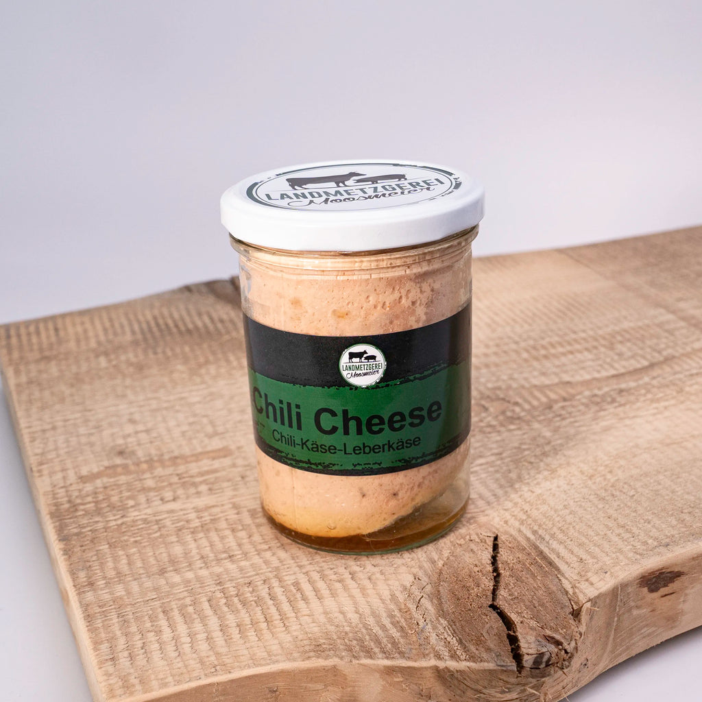 Chili-Cheese-Leberkäse im Glas